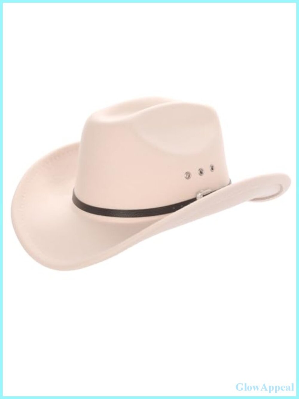 Vintage Western Cowboy Hat with Ventilation Holes and Buckle Strap, Felt
